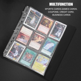 Pockets Trading Card Sleeves, Card Sleeves, 720 Pieces/40 Pages, Standard Size, A4 Collector's Folder, Transparent Trading Cards, Films, Neutral for a Variety of Ring Binders