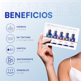MIST JEWEL Kit sueros faciales Acido Hialurónico, Retinol, Vitamina C + E, Glicólico y Niacinamida Conjunto de serums Avanzado 5 serum (KIT Facial avanzado)