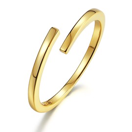 Aurelia Mae 14K Yellow Gold Women's Open Twist Eternity Band | Pavé Wrap Ring Coil Ring, 7, Brass, Cubic Zirconia