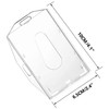 2 Pack Hard Plastic Badge Holder, Dual-Sided Horizontal and Vertical