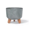 Prosperplast Gracia Concrete Effect Flower Pot with Removable Legs, Suitable