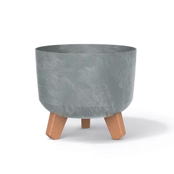 Prosperplast Gracia Concrete Effect Flower Pot with Removable Legs, Suitable