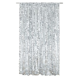 Silver Shimmer Wall Backdrop,4ftx7ft Sequin Backdrop Big Payette Shimmer Backdrop Curtain for Birthday Party Baby Shower Decorations