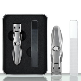 Guowall Nail Clippers Set of 2 - Nail Clippers and Nail File, Stainless Steel Nail Clippers for Care of Fingers and Toenails