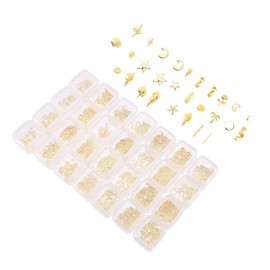 OHPHCALL Star Moon Nail Art Decorations DIY Ornaments for Elegant Manicure and Nail Design Durable Shine with Unique Pearl and Rivet Accents for Women Parties and Events