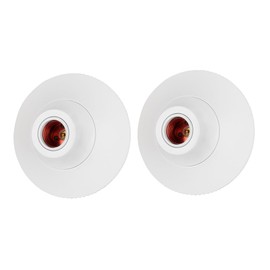 2pcs E26/E27 LampSocket Bulb Pendant Holder, Suitable for 110V-250V Voltage, light fixture Textured Round Fixed Base Bracket, Simple White nut Socket, Suitable for Home, Office, and Industrial use.