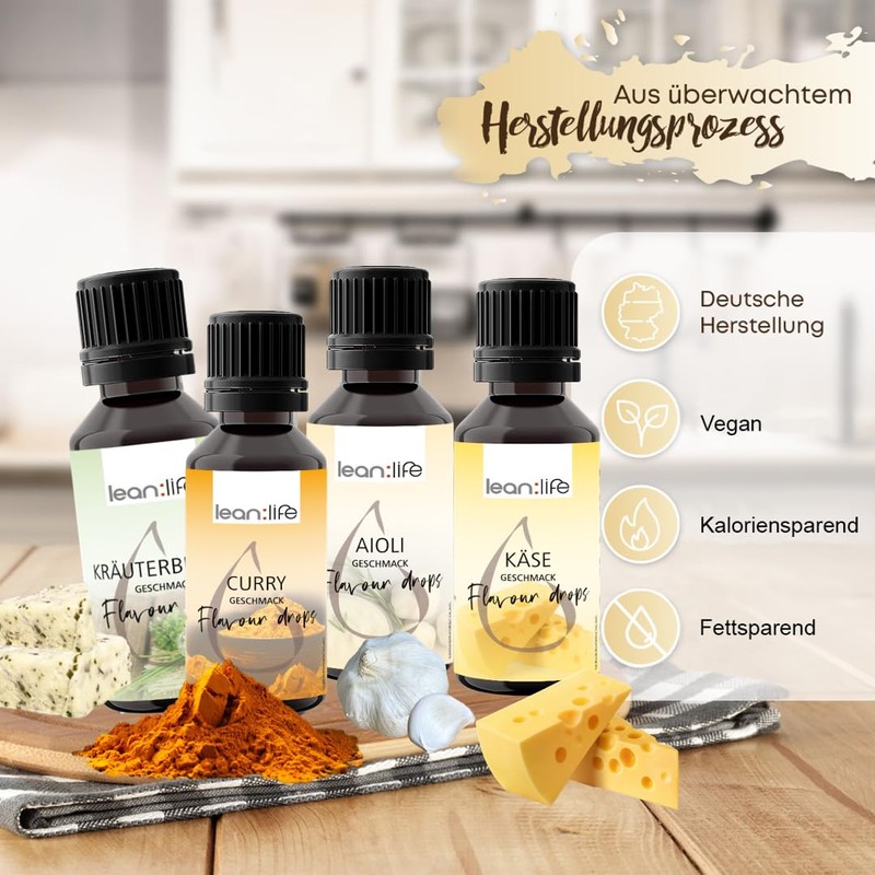 Lean:Life Flavour Drops, Aroma Drops, Vanilla, Vegan, Sugar-Free, Gluten Free,