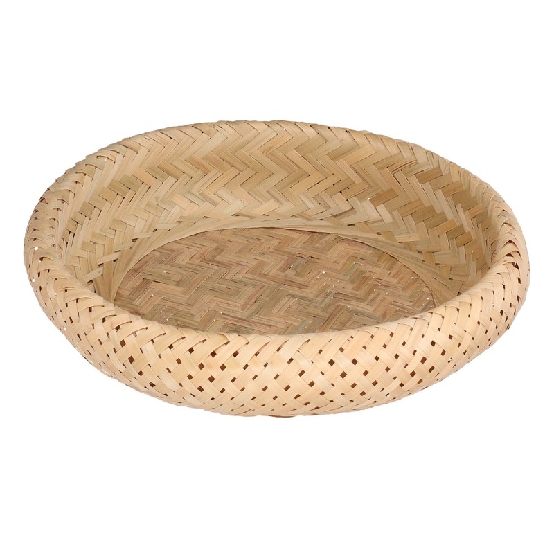 Round Bread Baskets Bamboo Hand Woven Fruits Vegetable Storage Basket