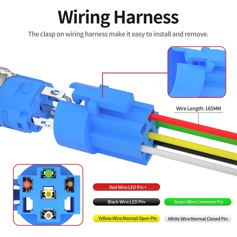 DaierTek Horn Button Switch 12 Volt Momentary Push Button Switch