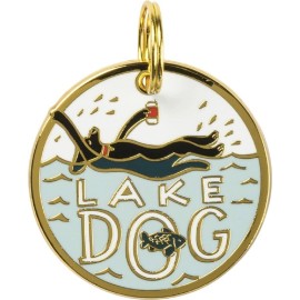 Primitives By Kathy Lake Dog Collar Charm and Bandana Set Pet Tag Gift S/M