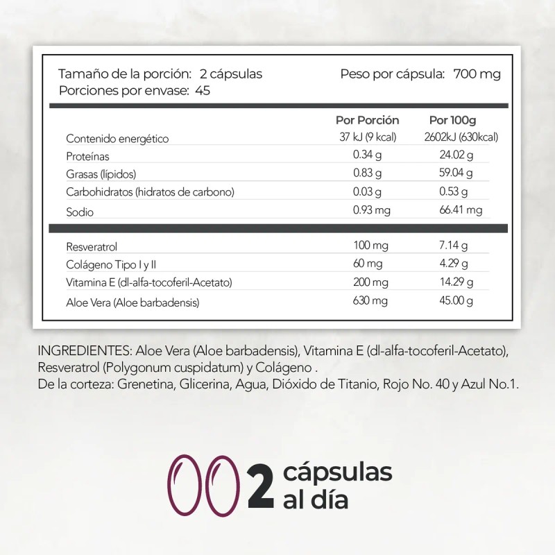 Resveratrol Aloe Vera Y Vitamina E 90 Softgels Maklen Sabor