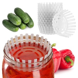KADAX Fermentation Weight for Preserving Jars, Plastic Fermentation Lid, Food Weight with Net for Sauerkraut, Kimchi and Cucumbers, Fermentation Aid (fi 82 mm / 12 Pieces)