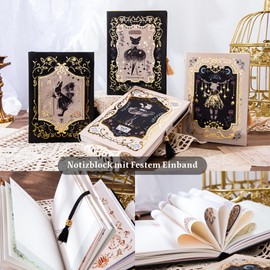 JanYoo Notebook A5, Vintage Diary Travel Diary Bound Beautiful 224 Pages Lined Journal Notebook, Notebook with Bookmark for Men, Women, School, Office, Artist Writing (Fox)