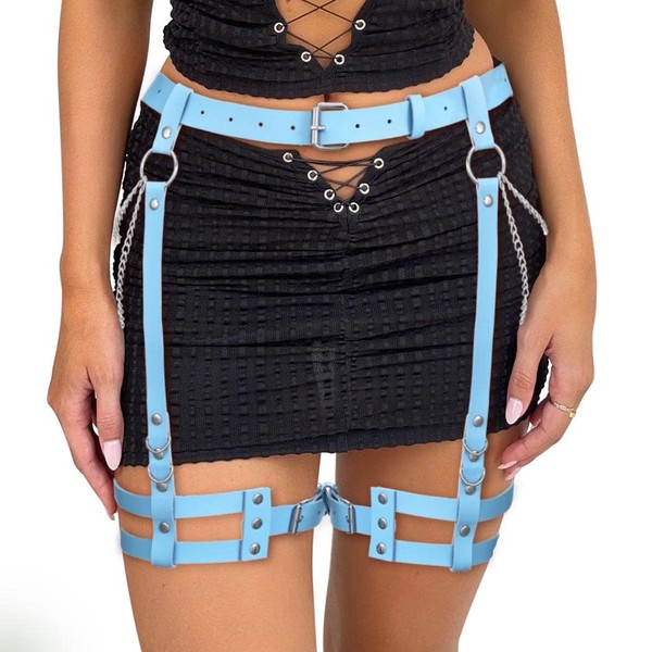 Bodiy Cadena de cuerpo punk para mujer, accesorios para festivales,