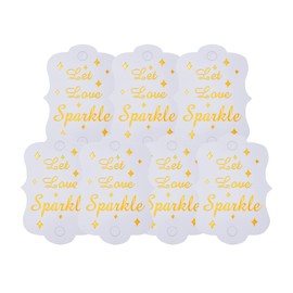 Kingsnow 100 Pack Gold Foil Let Love Sparkle Tags, Wedding Send Off Sparkle Tags Wedding Favor Tags Exit Sparkle Tags