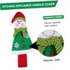 CORHAD Fridge Door Handle Protectors 3pcs Christmas Decor Snowman Pattern