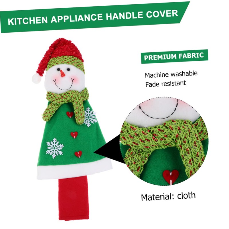 CORHAD Fridge Door Handle Protectors 3pcs Christmas Decor Snowman Pattern