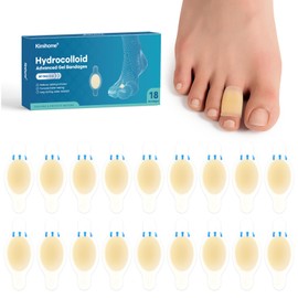 Kimihome Hydrocolloid Blister Bandages for Feet - 18ct Gel Blister Bandages - Blister Cushions for Heel, Toe - Blister Prevention for Travel - Water Resistant Bandages (Toe Pack)
