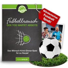 Fussballrausch der Tod wartet Abseits - Crime Dinner Game for Home for 4 People - Gift for Men Football Fans - Murderous Crime Dinner