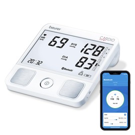 Beurer BM 93 CARDIO Upper Arm Blood Pressure Monitor with 1 Channel ECG Function to Record Heart Rhythm, Detects Atrial Fibrillation and Extrasystoles, Beurer HealthManager App