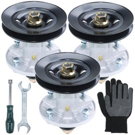 GELASKA 3 Pack GY21098 Spindle with GX22616 Pulley Replaces GY20454, GY20962, AUC15811, GY20962 for John Deere D140, D150, D155, D160 E140 E150 E160 E170 LA145 LA155 LA165 S140 S160 S170 Tractors