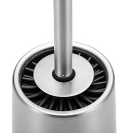SOPRANNOMIN SUS304 - Escobilla de inodoro de acero inoxidable y soporte para cepillo para polvo de silicona TPE para inodoro, cepillo para polvo de limpieza de baño, cepillo para polvo de baño