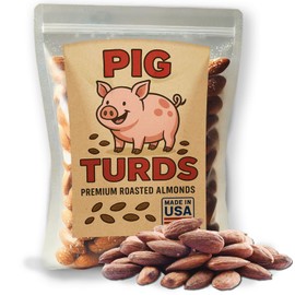 Pig Turds Perfectly Salted Slow Roasted Almonds - Ideal Snack for Any Occasion, Crafted in Small Batches, Perfect Easter Basket Stuffers for Pig Lovers