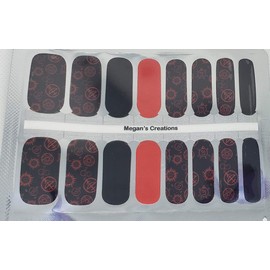 Supernatural Red & Black Nail Polish Wraps - Nail Polish Strips