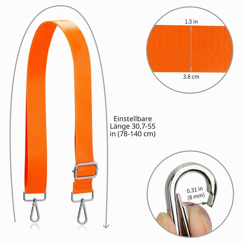 Allzedream Wide Purse Strap Replacement Crossbody Shoulder Bag Adjustable, Fluorescent
