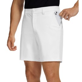 Willit Men's Golf Shorts Stretch Work Dress Shorts Quick Dry Athletic Casual Shorts with Pockets 7" White 33W