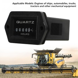 Mechanical Hour Meter DC 12V to 36V Truck Tractor Outboard Motor Operating Hour Meter Rectangular Operating Hour Meter for Engine Generator Boat Motocross