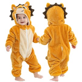 MICHLEY Unisex Baby Boy Girl Hooded Romper Winter Animal Cosplay Jumpsuit Outfit, Hedgehog, 2-5months, Size 70