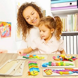 Beyond Happy Educational Kids Caterpillar Numbers Puzzle, Wooden Kids Toy, Help Kids Learn to Count