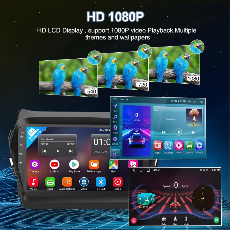 Unbranded For 2013-2017 Hyundai Santa Fe Android 12 CarPlay Car