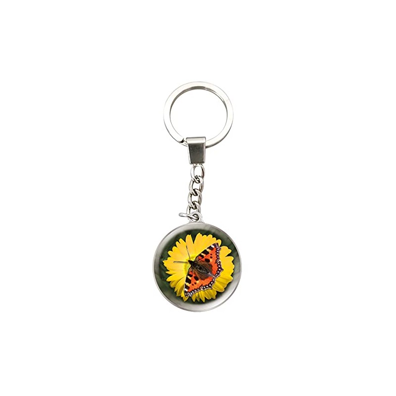 Deluxe Base 48798 Magnidome Keychains, Butterfly Keyrings, Colourful