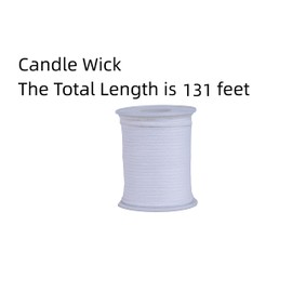 YiJiaXiang 72 Ply Cotton Candle Wicks, 131 ft Roll, 100 Pcs Wick Holders & Stickers, Fit for 3.5"-4.1" Candle