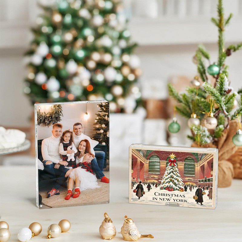 AITEE 4x6 Acrylic Postcard Frames 3 Pack: 20% Thicker Block,