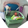 Nineware Compact Dish Drying Rack with Utensil Holder, 360° Rotating