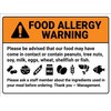 Food Allergy Warning Symbols Sign Metal Tin Sign 12x16 Inches