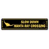 XILILI Manta Ray Crossing Sign Rustic Warning Street Sign Funny