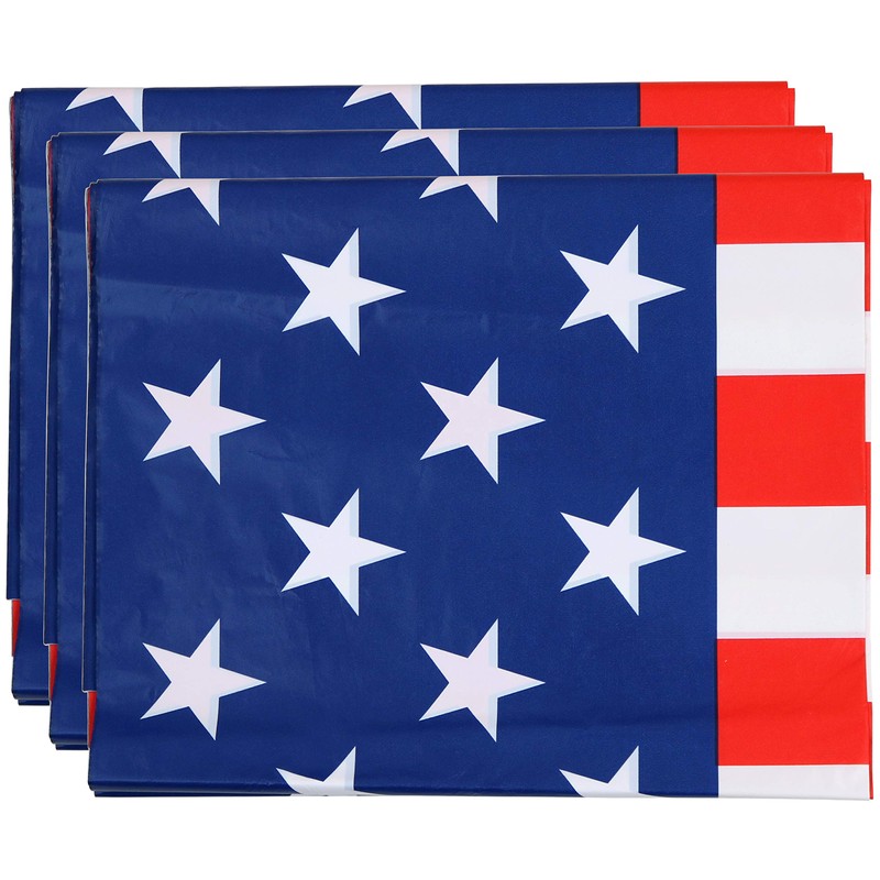 Iconikal July 4th Plastic Tablecloth Table Cover, American Flag, 54
