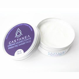 CASTANEA Crema Humectante para Pie Diabético | Urea 8%, Ácido Hialurónico, Manteca de Karité, Aceite de Sésamo y Almendras, Alantoína, Pantenol | Suavidad para pies secos y agrietados | Para todo tipo de piel | 200 gr.