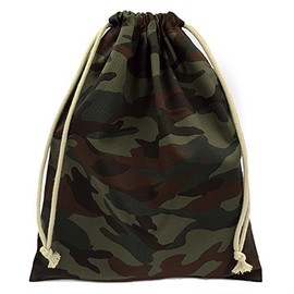FUJITA Handmade Workshop Gymnastics Bag Camouflage Pattern Boys Girls Drawstring Bag Large Camouflage Pattern Handmade Made in Japan