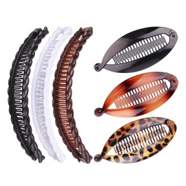 Pack of 6 Banana Clips, Banana Clip Hair, Thin Hair for Women, Long, Stylish Banana Hair Clip, Fishtail Hair Clip for Thick Hair, Elegant Hair Accessories