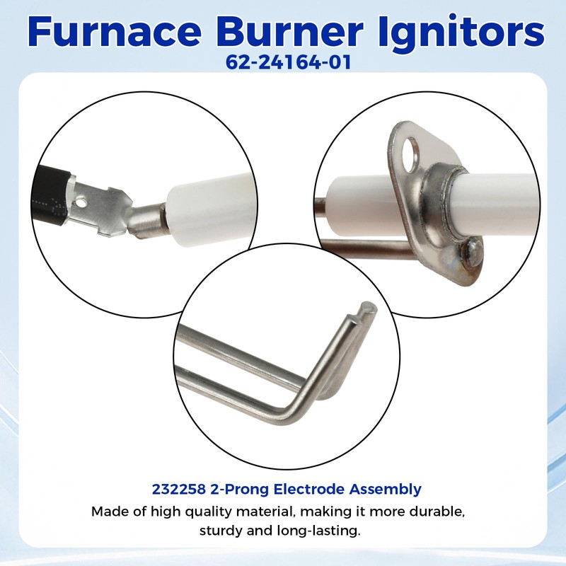 2 Pcs 62-24164-01 Furnace Burner Ignitors, Flame Sensor Ignitors Kit-