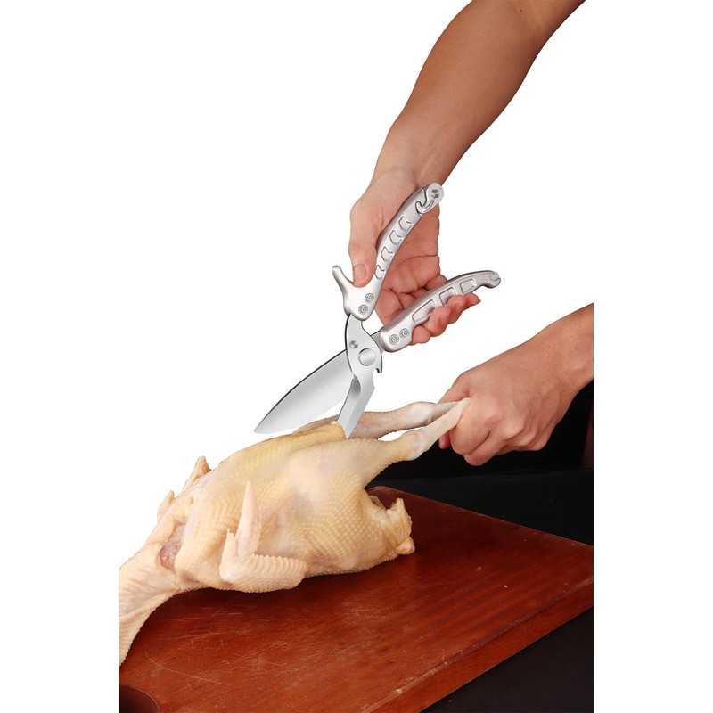 Jasni Heavy Duty Kitchen Shears, Spring Loaded Poultry Shears Stainless