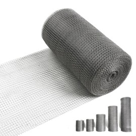 8" X 50 ft 304 Stainless Steel Mesh, Wire Mesh for Plants, Hole Fill Fabric Gap Blocker, Double Layer Metal Mesh Roll, Flexible Stretchy for Garden House and DIY (E-8" X 50 ft)