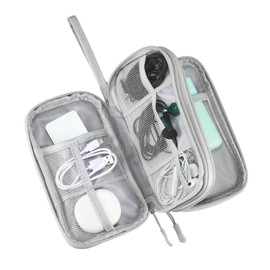 CAPASTEC Electronic Organiser for Cables, Cable Bag, Electronic Bag, Universal Cable Organiser Bag, Travel Cable Organiser, Grey, 7.48 x 2.36 x 4.33, gray