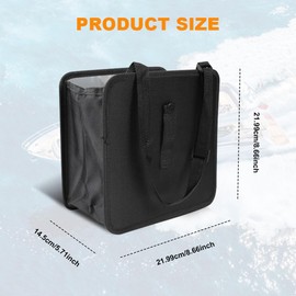 HEVLE Foldable Car Trash Can, Hanging Waterproof Leakproof Trash Can Storage Bag for Car with 3 Gallons Large Capacity, Car Storage Bag Organizer Universal Car Interior Accessories for Car (Medium)