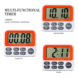 Digital Countdown Kitchen Timer - AIMILAR Count Up Down Magnetic Timer Clock with Loud Alarm Fast Setting for Cooking Baking Gym Students
